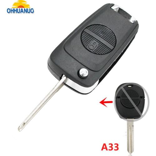 Replacement 2 button Modified Flip Remote Key Shell for Nissan Primera Micra terrano Almera x-trail A33 key case