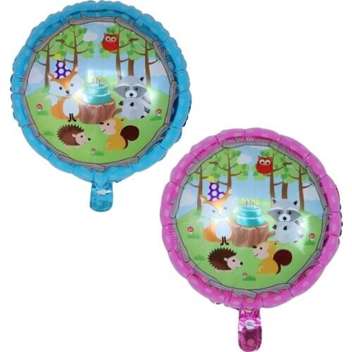 10Pcs Animal Foil Balloons Hedgehog Fox Squirrel Raccoon Woodpecker Birthday Party Childrens Day Air Balloon Inflatable Toys