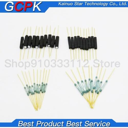 10pcs Reed Switch Plastic Type MKA14103 MKA10110 GPS-14B GPS-14A 2*14MM Anti-Vibration Damage Magnetic Switch NC Normally Closed