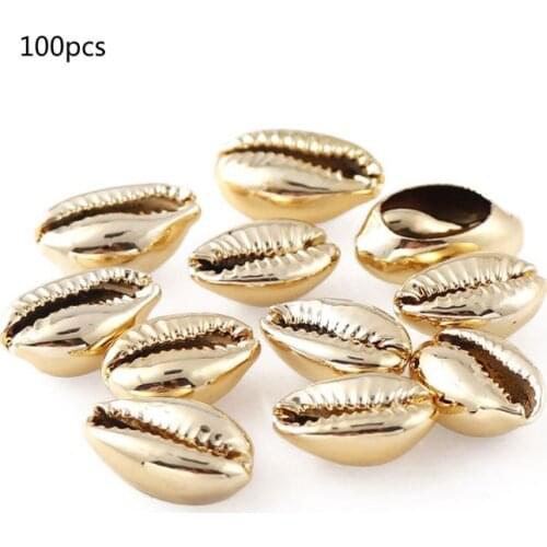 100Pcs White Natural Spiral Shell Beads Sea Shells Beach Seashells Cowrie Shells Charms Beads Jewelry Making