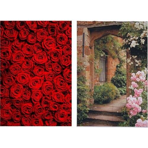 2Pcs 3X5Ft Backdrop Vinyl Collapsible Background Brick Arch Door Background for Photographer Backdrop Wedding Pictures