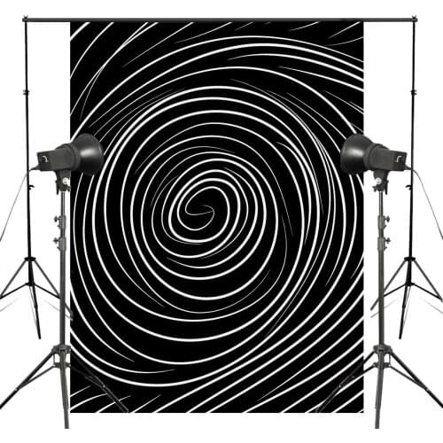 3DAbstract Spirally Stereoscopic Photography Background Black White Backdrop Photo Studio Backdrop Props 5x7ft