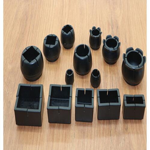 4pcs square silicone chair leg caps Non-slip Table Foot dust Cover Socks Floor Protector pads pipe plugs furniture leveling feet