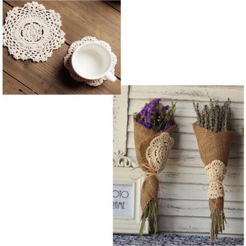 5 X 10cm Lace Doily Wedding Party Cupcake Cake Cookies Round Pads Placemat