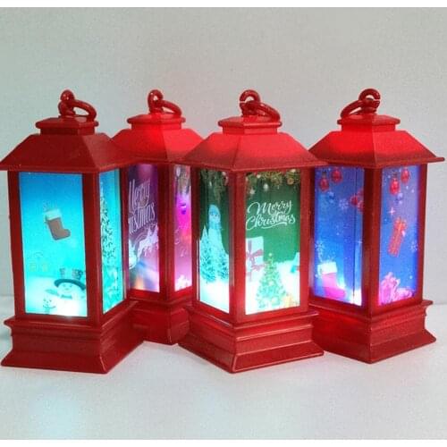 60%HOTVintage Outdoor Candle Lantern with LED Light Snowman/Sled Christmas Party Decor