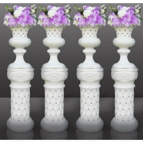 White plastic Roman column street decoration for wedding favor party artificial flower decoration hotel mall open welcome leader