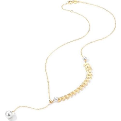 XF800 Fine Jewelry Genuine 18K Gold Necklace Natural freshwater pearl Pendant Real AU750 Tassel Chain for Women Engagement D511