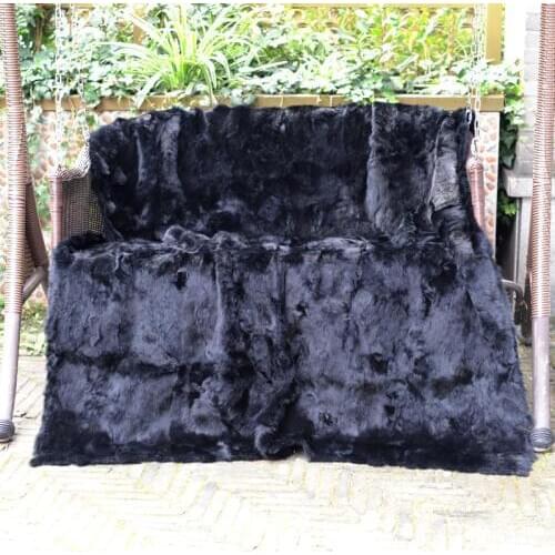 CX-D-11A Cheap Chinese Design Genuine Rabbit Fur Rug Fur Blanket Throw Blanket Area Rug For Living Room Decoration DROP SHIPPING