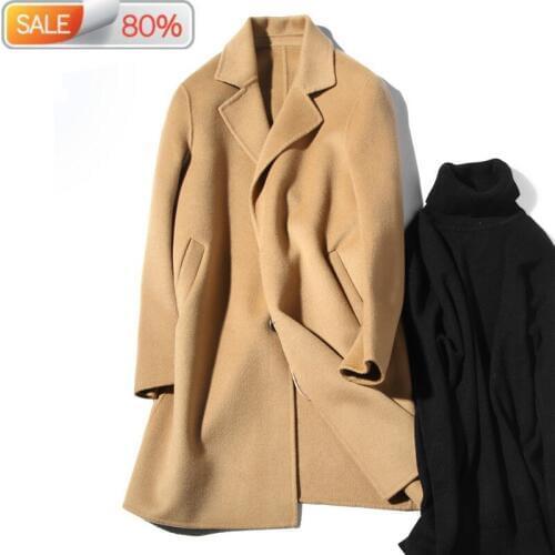 100%Wool Handmade Double-sided Spring Autumn Long Man Jacket Plus Size Coat Ocercoat Erkek Kaban LM1A-1011 B21559