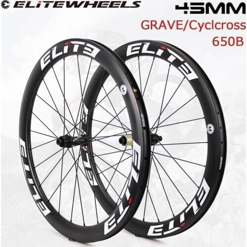 ELITEWHEELS Road Disc Brake Carbon Wheels 650B Gravel Wheelset 30*45mm Tubeless Ready Rim DT Swiss / 13 Types Of Hubs Cyclocross