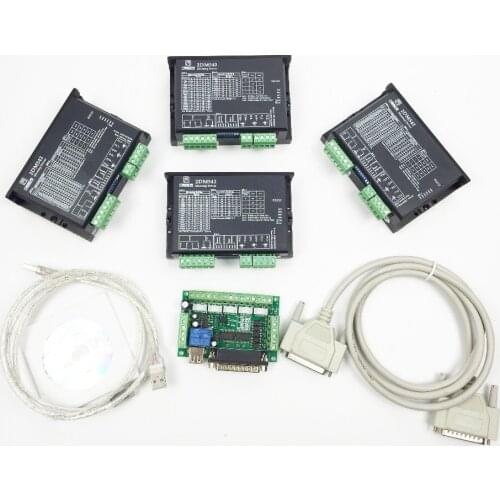 CNC Router 4 Axis Kit,2DM542 4 Axis Stepper Motor Driver replace M542,2M542 stepper driver + mach3 5 Axis breakout board