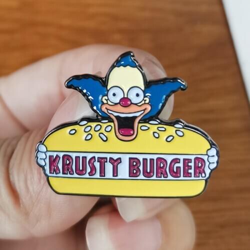Krusty Burger cartoon pin