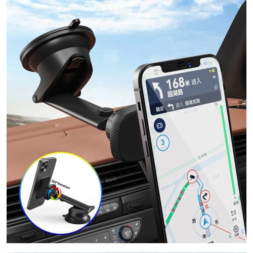Magnetic Car Phone Mount with Adjustable Arm Universal Dashboard Windshield Cell Phone Holder for Car Dash Strong Gel Suction