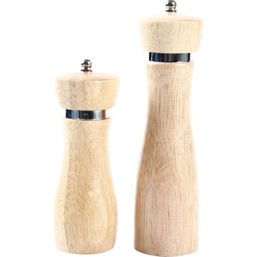 Salt And Pepper Mills Solid Wood Pepper Mill With Strong Adjustable Ceramic Grinder 6/8inch Kitchen Tools