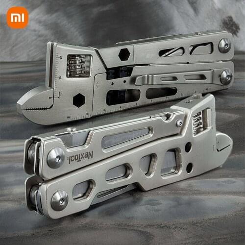 XIAOMI NexTool 9 In 1 Multi-Function Folding Tool Multi-Purpose Pliers Wood Saw Slotted Screwdriver Wrench Kitchen Cutter нож na