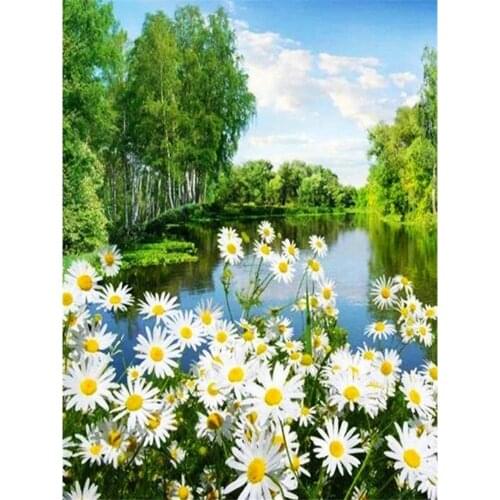 Flower DIY 11CT Embroidery Cross Stitch Kits Craft Needlework Set Cotton Thread Printed Canvas Home Decoration New Room