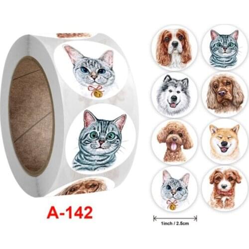 500pcs 2.5cm Cute Animals Cat Dog reward stickers fun incentive labels children fashion toys stickers