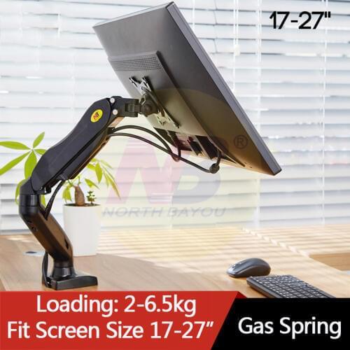 F80 Monitor Desk Mount Stand 17-27" Computer Monitor Holder Arm Gas Spring Full Motion Flexible TV Monitor Mount Loading 2-6.5kg