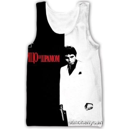 New Unisex Scarface Art 3D Print Causal Clothing Fashion Men Women Tracksuits Crewneck Hip Hop Vest Size S-5XL Mesh Top
