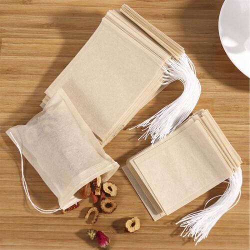 300PCS Drawstring Tea Bags Empty Tea Pouch Filter Paper Bags for Loose Leaf Tea Powder Herbs Spice - 5x7cm