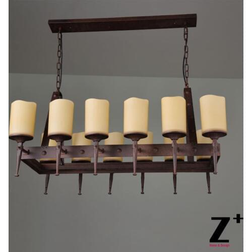Industrial Vintage Wrought Iron Metal Iron Nail Edison Rectangular Chandelier 12 x E27 Free Shipping
