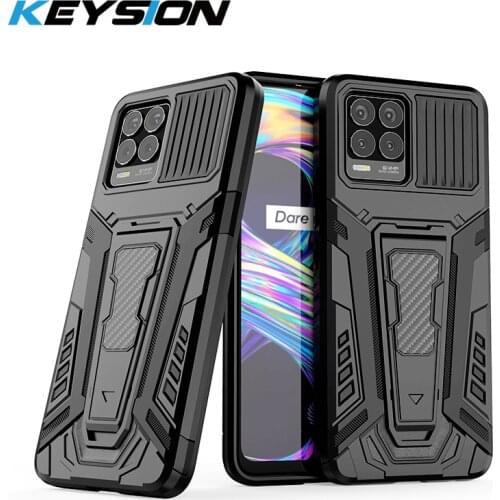 KEYSION Shockproof Armor Case For Realme 8 8 Pro Stand Phone back Cover for OPPO A94 5G A74 F19 Pro + Plus Reno 5 Lite 5F 5Z 5G