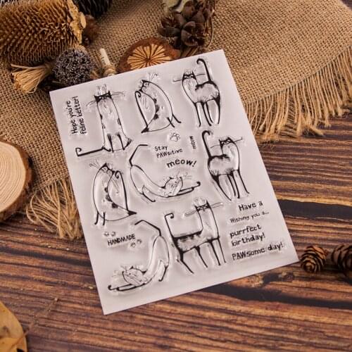 Cat Transparent Clear Silicone Stamp/Seal for DIY scrapbooking/photo album Decorative clear stamp sheets A1414