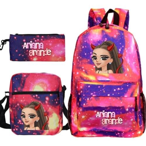 Ariana Grande Backpacks Boys Girls Schoolbags Pencil Case Shoulder Bags Ariana Grande 3Pcs/Set Rucksack Students School Bags