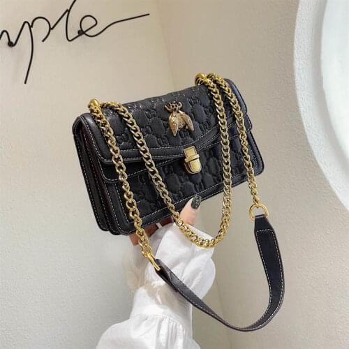 High Quality Womens Bag Lady Embroidery Chain Handbags Shoulder Bags Female Luxury Designer Crossbody Bags Ladies PU Bags 2021