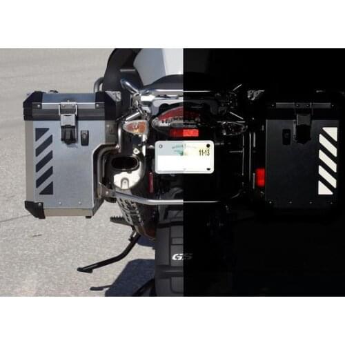 Motorcycle Reflective Safety Decal Kit "Caution Sign and HELP" for Touratech Pannier Inner Lid