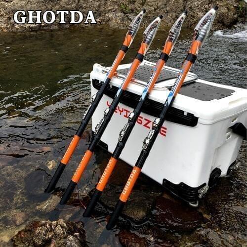 GHOTDA Telescopic Rock Fishing Rod Carbon Fiber Spinning Rod High Quality Feeder Rod 2.7/3.6/4.5/5.4/6.3M