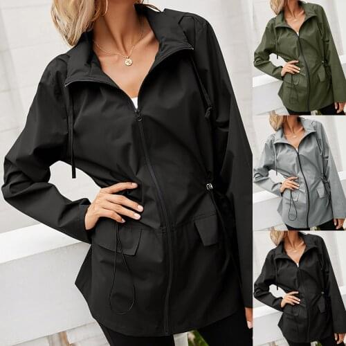 Waterproof Women Hooded Jacket Windproof Coat Long Rain Jackets Outdoor Hiking Clothes Outwear Lightweight Womens Raincoat
