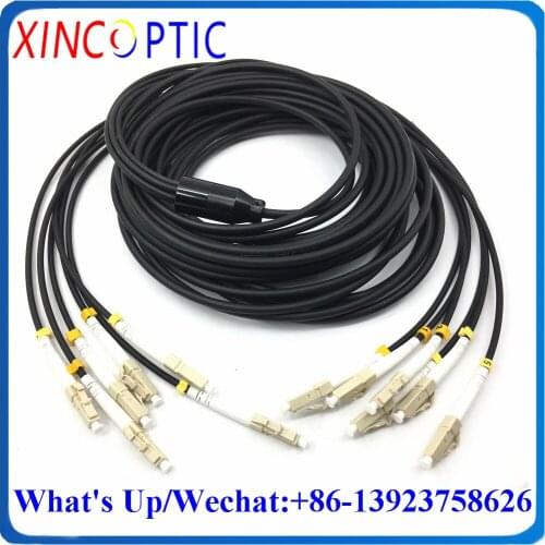30M,6Fibers,MM,OM3-300 30mtr 6C Waterproof LC SC FC SCPC 6C 4.5mm Outdoor Armored LSZH TPU Fiber Optic Patch Cord Leads Cable