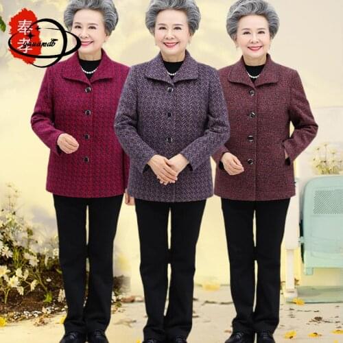 Xl-5xl Womens Wool Coats Spring Autumn Female Blends Jackets Turn-Down Collar Single Breasted Ladies Outerwear Top Clothes Hy88