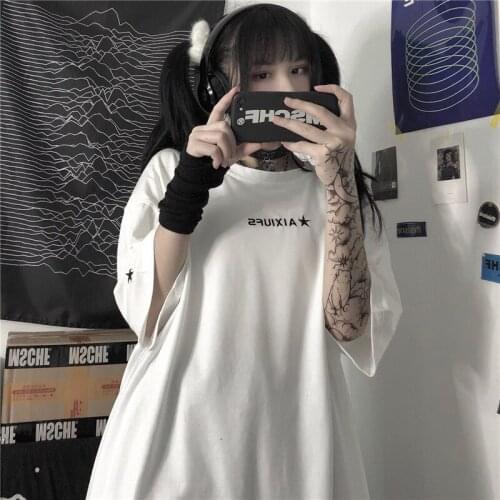 2021 Summer Cute Kawaii Pink Female T-shirt Oversized Harajuku Tops Korean Fashion Style Gentle Goth Punk Aesthetic Clothes Y2k