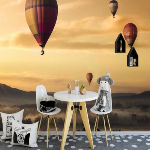 Dropship Colomac 3d Wallpaper Walls Beautiful Sunset Glow Hot Balloon Foto Mural Custom Wallpaper Living Room Murales Para Pared