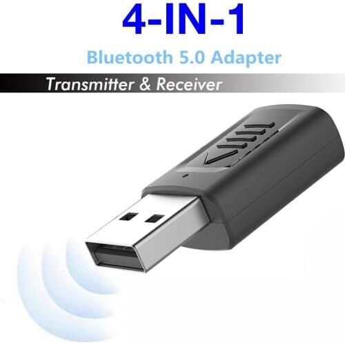 4-in-1 USB Bluetooth 5.0 Compact Transmitter Receiver For Audio Transmitter Adapter For TV Computer Broad Compatibility