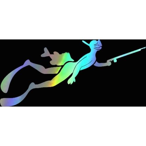 9.3*19.7CM 3D Funny Car Stickers Vinyl Fashion Fish Fishing Gun Car Styling Diver Diving Decals Accessories Car Body Stickers