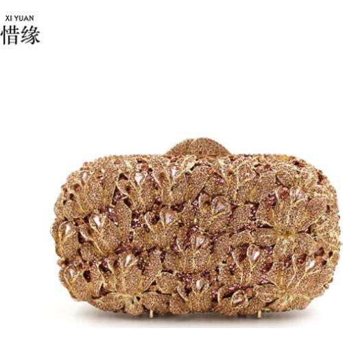 XIYUAN BRAND Womens Fashion Day Metal Clutches Bag Evening Party Cocktail Handbag and Purse for wedding gifts for bridesmaids