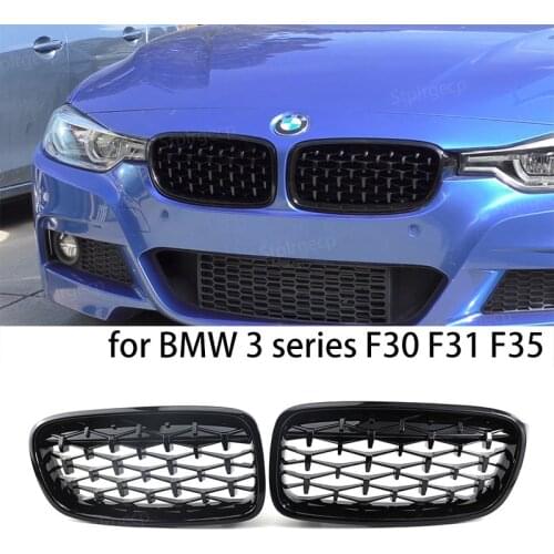 Diamond Front Bumper Kidney Grill Double Slat Racing Sport Grille for BMW 3 series F30 F31 F35 2011-19 Car Accessories