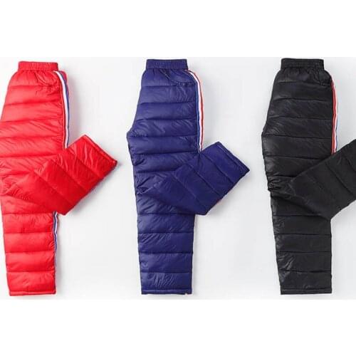 NEW Children Trousers for Girls Boys Long pants Winter Thicken Warm Down Kids Autumn Clothing Waterproof Snow Pants