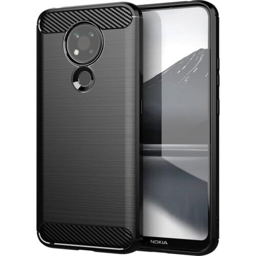 For Nokia 3.4 6.39" Carbon Fiber Cover Phone Bumper Case Full Protection Shockproof Anti Drop Shell