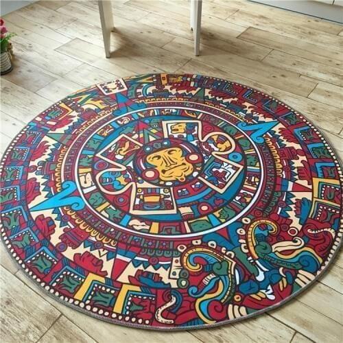 Shipping personality totem carpet folk style round the living room bedroom bedside computer chair cushion blanket tent basket