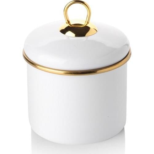 Paçi Enamel Gold Lux Storage Container White 0.65 ml