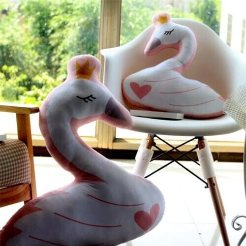 Fancytrader Swan Plush Chair Cushion Soft Stuffed Animals Goose Toys for Kids Gifts 70cm 39inch