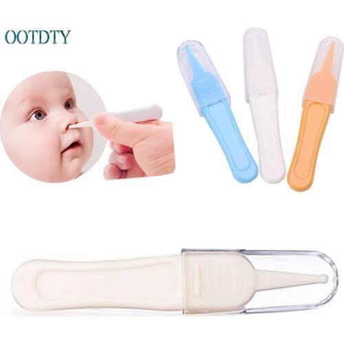 Hot Baby Care Ear Nose Navel Cleaning Tweezers Safety Forceps Plastic Cleaner Clip #330