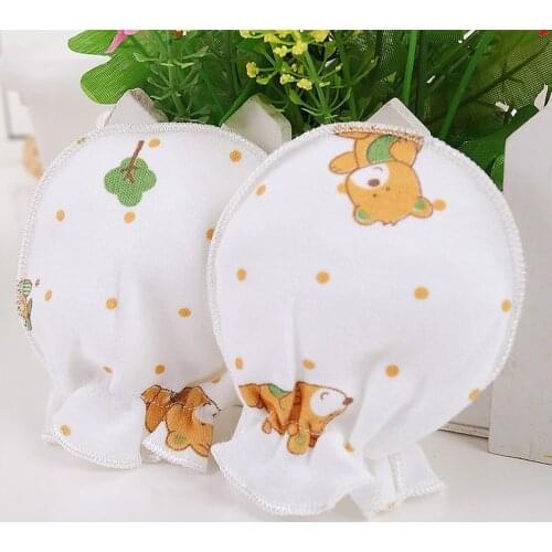 Full Cotton Newborn Baby Boys Girls Anti Grasping Anti-eat Hand Gloves Breathable Keep Warm Infant Face Protect Gloves 0-3 Month