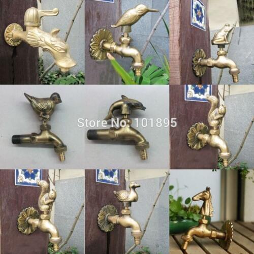 Good Quality Brass Material Wall Mounted Bronze Garden Animal Bibcock