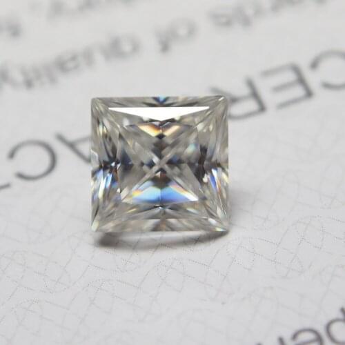 Perfect Bluk Sale Price Princess Cut 10*10mm VVS White Moissanite 6 Carat Big Gemstone for Ring Making