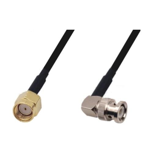 RG58 Cable RP-SMA Male to BNC Male Right Angle Connector WiFi Antenna Extension Pigtail jumper cable